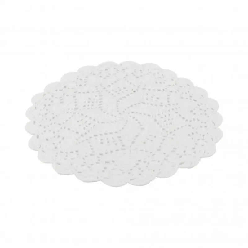 Centrino in pizzo bianco diametro 20 cm