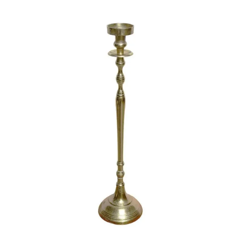 Candelabro buffet mono candela argento (h) cm 80