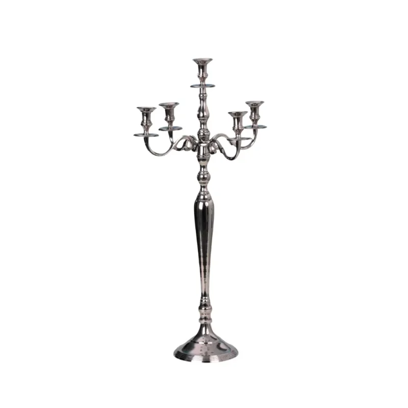 Candelabro buffet 5 braccia argento (h) cm 80
