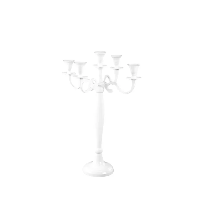 Candelabro tavola 5 braccia bianco (h) cm 62
