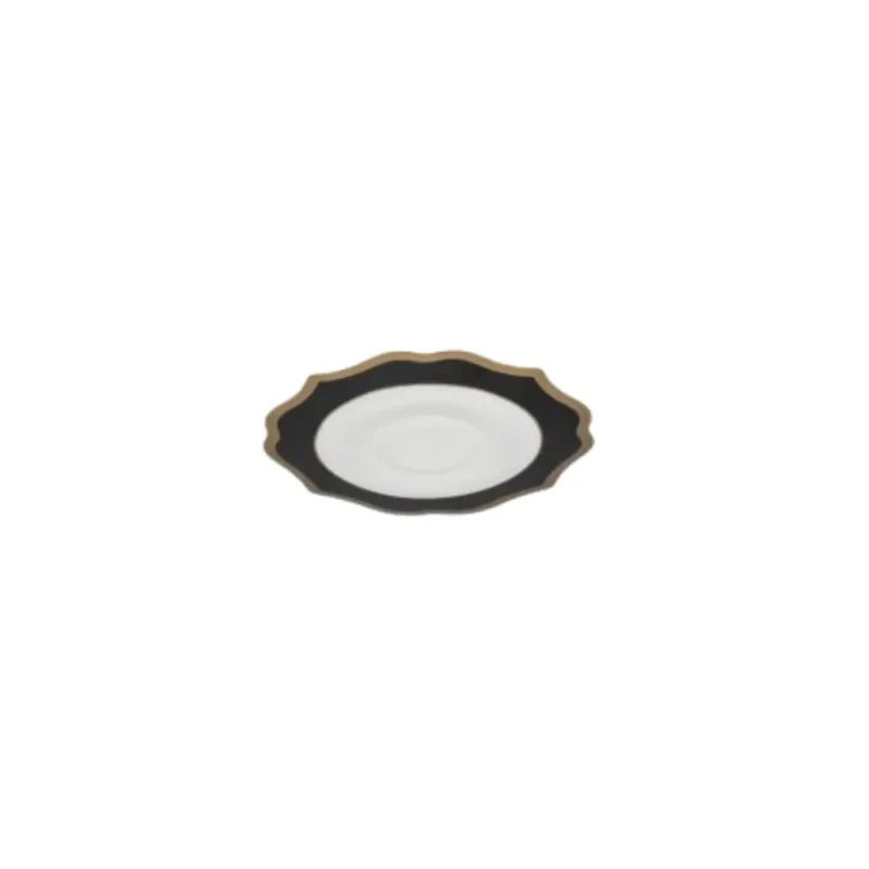 Piatto pane Ionica nero filo oro (d) cm 17