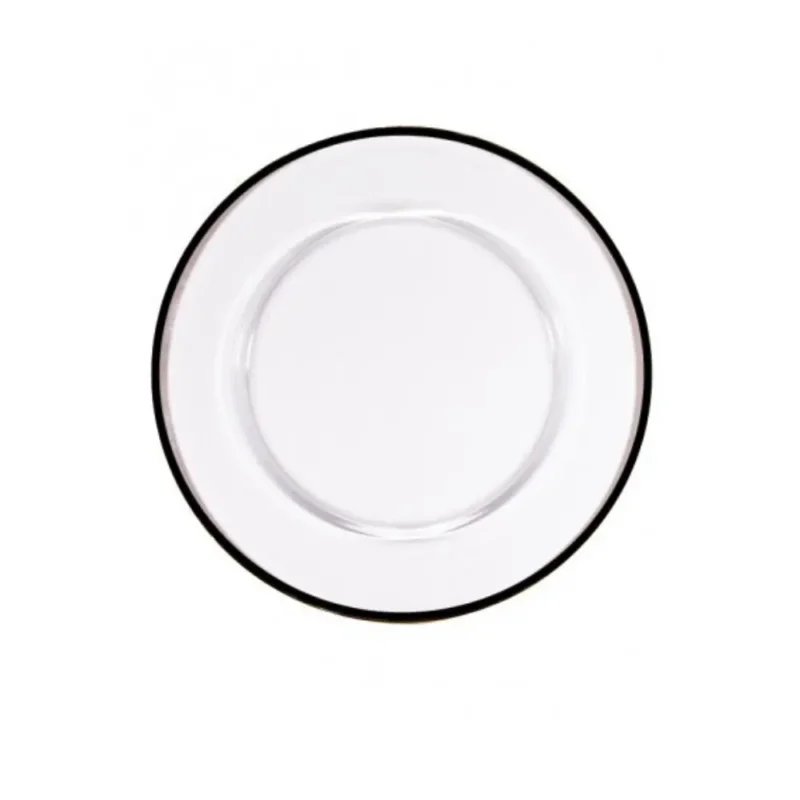 Sottopiatto vetro filo nero (d) cm 32