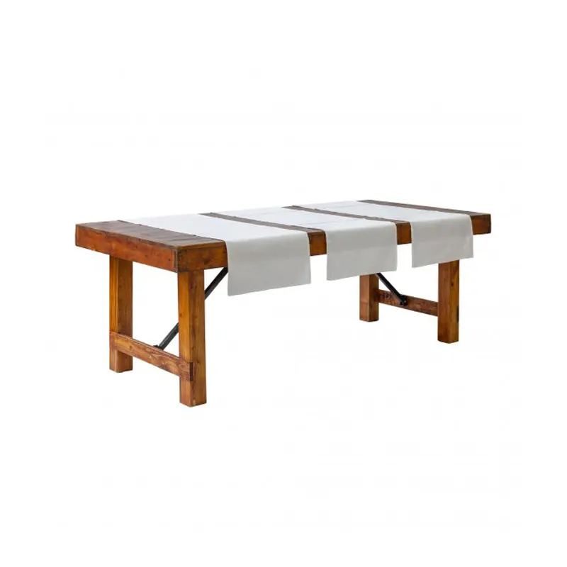 Runner misto lino bianco 170x45 cm