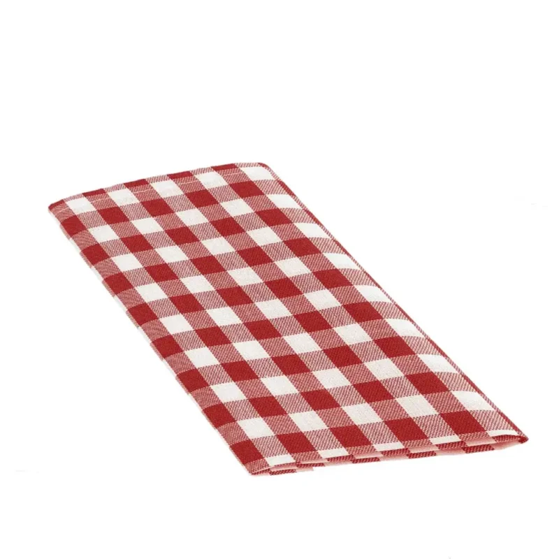 Tovagliolo panama picnic a quadri rosso/bianco